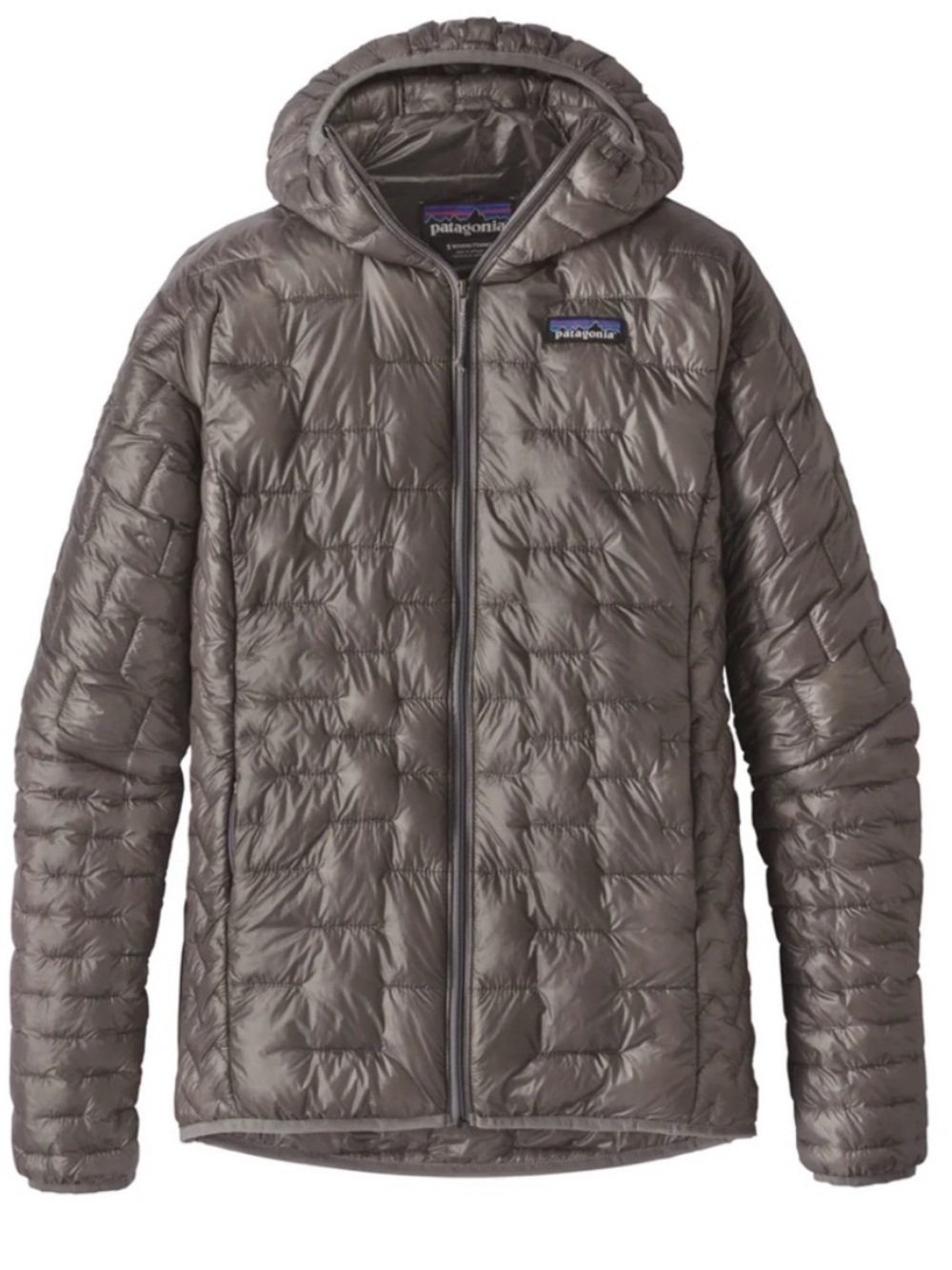 New w Tags Patagonia Micro Puff Hoodie Jacket Coat in Feather Grey Sz M